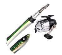 Telescopic Fishing Rod, Spin Reel Combo, Suitable Present, Fish-Shaped Portable Design, Foldable Pen-Style Rod, Comfortable Non-Slip Handle for Ice Fishing, Fly, Travel