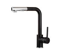 Telescopic Kitchen Faucet, Pull-out, 2, Rotating Hot and Cold Mixed Single Handle, All Copper, Kitchen Sink, Faucet-Black