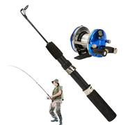 Telescópico, caña telescópica y carrete - Barra ligera retráctil - Equipo de portátil deportivo de fibra de carbono para agua salada y agua