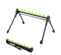 Telescoping Ground Pole Rack, 12-Slot Adjustable Fishing Rod, Holder Stand River, 45x32x42cm, Sea, Saltwater, and Stream Angling Support Environments Foldable Feature Sturdy Design Functions
