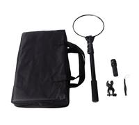 Telescoping Inspection Mirror 20cm, Mechanic Mirror with 360° Adjustable Wide Angle and LED Light, Extendable Long Handle Mirror Tool for Under Vehicle and Tight Space Inspection