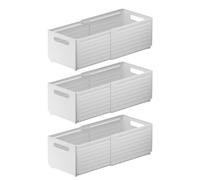 Telescoping Snack Storage Bins - 3-Piece Expandable Set, Smooth Sliding Structure, Lightweight & Sturdy, Easy Cleaning | Home Storage Organization, Kitchen Drawers, Office Supplies, Kids Toys