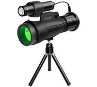 Telescopio 12X50 Monocular Telescopio monocular de Alta Potencia Compacto con visión Nocturna HD Bak4 Lente de Prisma WiFi Monocular con Adaptador de teléfono Inteligente para Adultos Niños