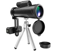 Telescopio 12X50 Portátil Ipx7 Impermeable Monocular con Visión Nocturna Bak4 Prisma Fmc Lente Monocular con Adaptador De Teléfono Inteligente Y Trípode Observación De Aves Little Surprise