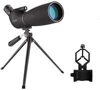 Telescopio 25-75x70 HD con trípode y Adaptador para teléfono y Estuche de Transporte Lente telescópica FMC Ocular en ángulo de 45 Grados para observación de Aves Paisajes Se Necesita al Aire Libre