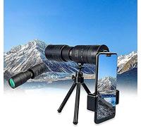 Telescopio -4k,4k 10-300x40mm Telescopio monocular súper telezoom, telescopio HD para teléfonos móviles (2 telescopios + 2 Soportes)