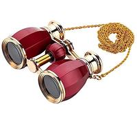 Telescopio 4X30 Prismáticos portátiles Compacto BAK4 Prisma FMC Lente Diseño Retro Marco de Metal Telescopio con Cadena Diseño Elegante para Mujeres Niñas Regalo Double The Comfort