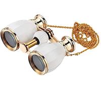 Telescopio 4X30 Prismáticos portátiles Compacto BAK4 Prisma FMC Lente Diseño Retro Marco de Metal Telescopio con Cadena Diseño Elegante para Mujeres Niñas Regalo Double The Comfort