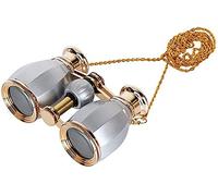 Telescopio 4X30 Prismáticos portátiles Compacto BAK4 Prisma FMC Lente Diseño Retro Marco de Metal Telescopio con Cadena Diseño Elegante para Mujeres Niñas Regalo Double The Comfort