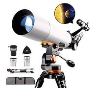 Telescopio 50080 Telescopios para astronomía Refractor para Adultos con trípode Ajustable de Acero Inoxidable Buscador de imágenes erecto Alcance Lente Barlow Familia Bonita Vision