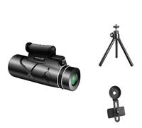 Telescopio 50X60 binoculares potentes HD brújula LED luz infrarroja L-aser for Camping, Claro y versátil(Whole Set)