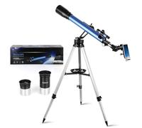 Telescopio 60/700 mm con Oculares Kellner de 6 mm y 25 mm, Telescopio Astronómico para Principiantes con Buscador 5x24 Trípode Adaptador para Teléfono, Observar la Luna y los Planetas