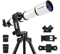 Telescopio 80 mm Apertura 700 mm - Telescopio de refracción astronómica para Adultos y Principiantes - Telescopio de Viaje Montura AZ con Mochila, Filtro Lunar (90700)