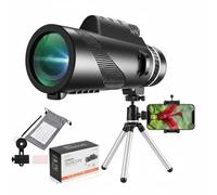 Telescopio 80x100 monoculares de alta potencia de alta definición para adultos de alta potencia con adaptador de smartphone, telescopio de caza, vida silvestre, observación de aves, viajes, camping