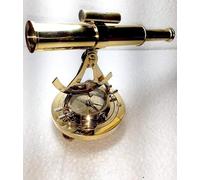 Telescopio Alidade de latón con brújula de teodolito, 8 pulgadas, dorado, escritorio marítimo coleccionable