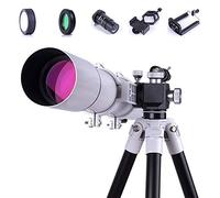 Telescopio astronómico de Espacio Grande de 80 mm para Principiantes, Refractor de Ciencia Compacto para niños, telescopio de observación del Cielo para niños, monocular para Adultos, Regalo de CU