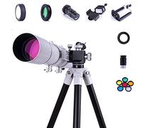 Telescopio astronómico de Espacio Grande de 80 mm para Principiantes, Refractor de Ciencia Compacto para niños, telescopio de observación del Cielo para niños, monocular para Adultos, Regalo de CU
