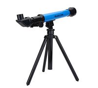 Telescopio Astronómico Espacial Monocular de Juguete, con Trípode y Oculares Intercambiables 20X, 40X, 60X, Plegable y Ajustable para Niños Regalo Educativo para Niños(Azul)