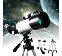 Telescopio astronómico HD 400/70 mm Telescopios monoculares refractores National Geographic con Extensor planetario y Bolsa de Transporte para Adultos, niños y Principiantes
