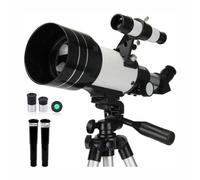 Telescopio astronómico, longitud focal de lente de objetivo 300, apertura 70, aumento máximo 150 veces, equipado con un buscador y un trípode (1)