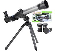 Telescopio astronómico para niños principiantes, telescopios refractor HD de 60 mm, incluye oculares 20X, 30X, 40X, telescopio monocular compacto HD con trípode (color surtido)