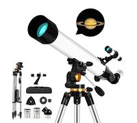 Telescopio astronómico para niños, telescopio Refractor portátil de 700/70 mm, súper Claro, con trípode Ajustable y Bolsa de Transporte para Principiantes en astronomía Buen compañero para competir