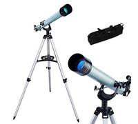 Telescopio astronómico portátil, telescopio Refractor para niños y Principiantes en astronomía con trípode liviano, Soporte para teléfono y Bolsa de Transporte, niños educati