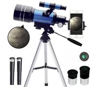 Telescopio astronómico Profesional F30070 Monocular 150 Veces Zoom HD Vista de visión Nocturna al Aire Libre Luna Estrella Observación de Estrellas,Azul