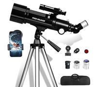Telescopio astronómico - Telescopio para niños y adultos y principiantes, 400 x 70 mm, refractor astronómico, telescopio con adaptador FMC para smartphone, trípode, regalo de Navidad para niños