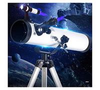 Telescopio astronómico, telescopio reflectante de gran apertura de 114 mm, trípode de aluminio ajustable (60 ~ 120 cm), adecuado para principiantes y niños aficionados (color: paquete 3) WOWCSXWC