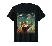 Telescopio cósmico de astrónomo Panda Rojo Divertido Amante del Espacio Camiseta