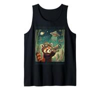 Telescopio cósmico de astrónomo Panda Rojo Divertido Amante del Espacio Camiseta sin Mangas