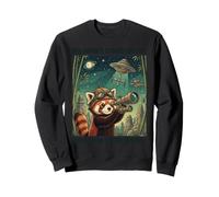 Telescopio cósmico de astrónomo Panda Rojo Divertido Amante del Espacio Sudadera