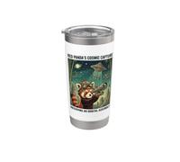 Telescopio cósmico de astrónomo panda rojo divertido amante del espacio Vaso térmico de acero inoxidable de doble pared