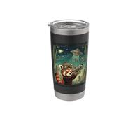 Telescopio cósmico de astrónomo panda rojo divertido amante del espacio Vaso térmico de acero inoxidable de doble pared