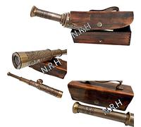 Telescopio de 18 Pulgadas Coleccionable latón marítimo Hermosa Caja de Cuero Antiguo telescopio Regalo