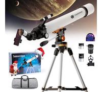 Telescopio de 70 mm de apertura de 700 mm refractor portátil para adultos principiantes para ver planetas lunares observación de estrellas con trípode adaptador de teléfono bolsa de transporte
