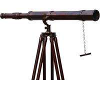 Telescopio de bronce con base de trípode de pie náutico, decoración marina de EE. UU