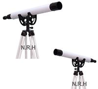 Telescopio de Cuero de pie del Piso con el Acabado Blanco del Negro del Soporte del Piso de Madera