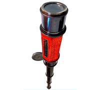 Telescopio de estilo vintage con agarre de cuero rojo, vidrio espía extensible, acabado de bronce antiguo