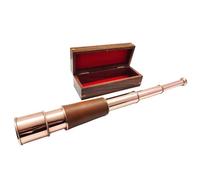Telescopio de latón antiguo de 18 pulgadas | con caja de madera grabada | Telescopio de vidrio espía hecho a mano con acabado de cobre | con visión clara de 15 x | o I Know The Plans I Have for You