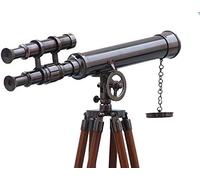 Telescopio de latón con trípode de madera para regalo
