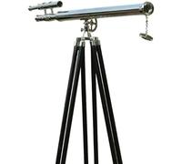 Telescopio de latón macizo de 39 pulgadas con trípode de trabajo de madera, hecho a mano náutico