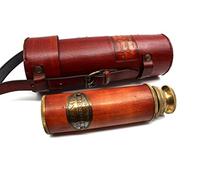 Telescopio de latón pirata, telescopio decorativo monocular plegable con óptica de vidrio para niños viajes, senderismo,