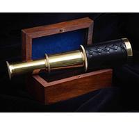 Telescopio de navegación pirata de latón con caja de madera, rústico, vintage, decoración del hogar, regalos