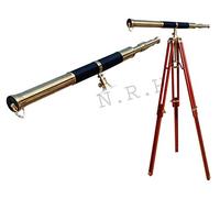 Telescopio de pie de Piel Galileo latón para decoración del hogar y la Oficina