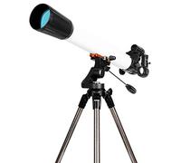 Telescopio de refracción con trípode de Aluminio Ajustable, telescopio para Principiantes Aficionados, telescopio astronómico Ocular acromático