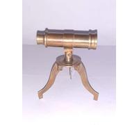 Telescopio decorativo de latón con soporte de trípode, 3 pulgadas, marrón antiguo