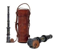 Telescopio funcional vintage Royal Navy | Hecho de latón | Óptica de vidrio y alta magnficación | Telescopio para niños | Acabado de camuflaje | 43.2 cm de largo | Estilo antiguo de mano | Regalo de