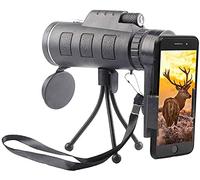 Telescopio HD, monocular 40x60 Alcance monocular de Prisma de Alta Potencia con Adaptador para teléfono Inteligente Soporte para trípode para observación de Aves, Caza, Deportes de Senderismo
